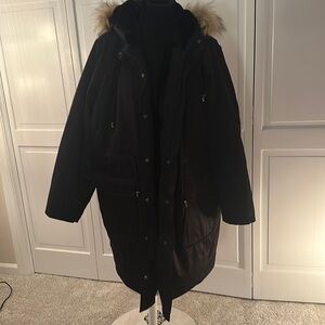 Torrid 1 Black Faux fur lined Warm Winter coat